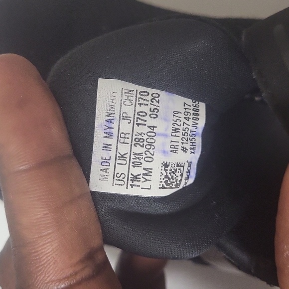 Addidas FortaRun EL K for kids in Black and white color size US 11K - Picture 11 of 16